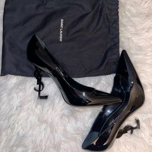 YSL OPYUM PUMPS IN PATENT LEATHER WITH BLACK HEEL